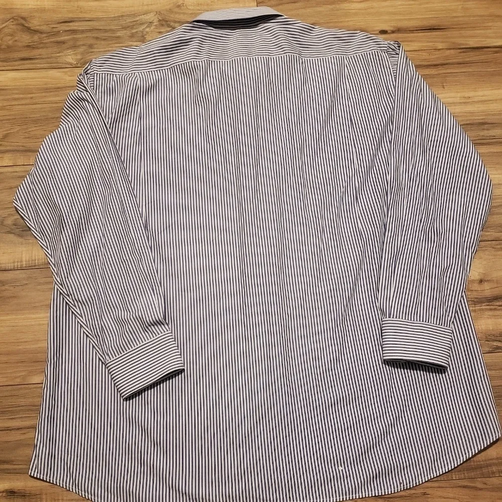 Gitman Mens Dress Up Shirt Stripes Size 35 18 1/2 - Picture 2 of 12